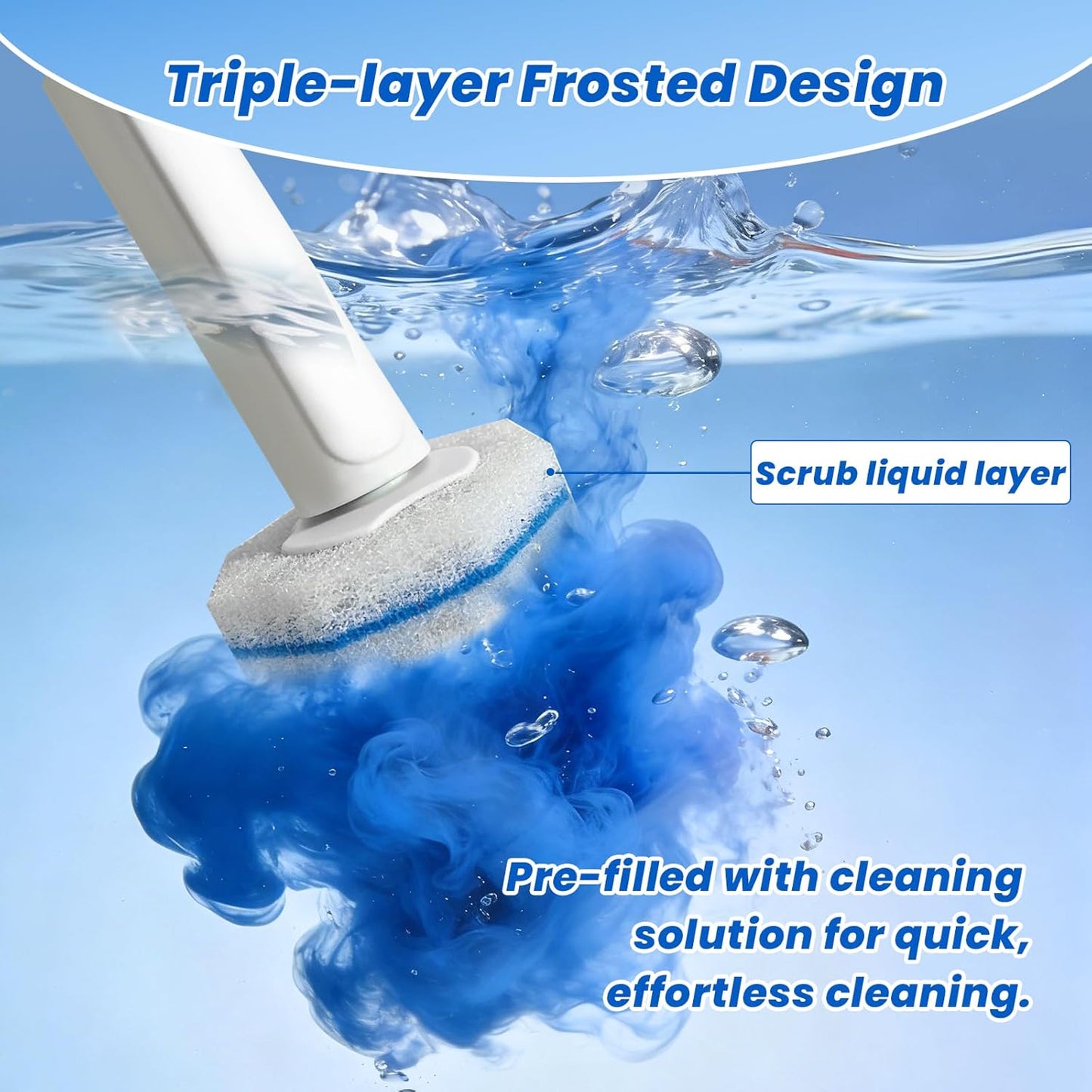40 Disposable Toilet Brush Refills Srubber Pads, Wall Mounted Toilet Bowl Holder Set Toilet Cleaning System Starter Kit, Scrubbing Toilet Wand Pads
