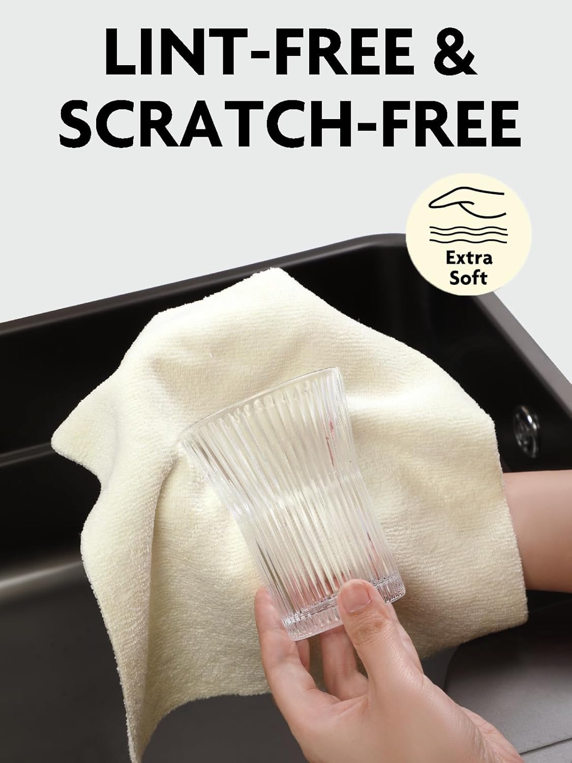 Fantasticlean Kitchen Towels - 40 Sheets - Reusable Washable Dishcloth Rolls, Super Absorbent, Premium Microfiber Cleaning Cloths, 10'' by 10'' (Beige, MossGreen)