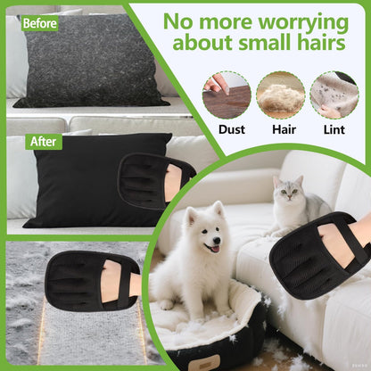 Pet Hair Removal Glove for Cats and Dogs - Electrostatic Pet Hair Remover Glove, Reusable Brush Pet Hair Remover for Couch, Carpet, Car Seat & Laundry（1PCS）