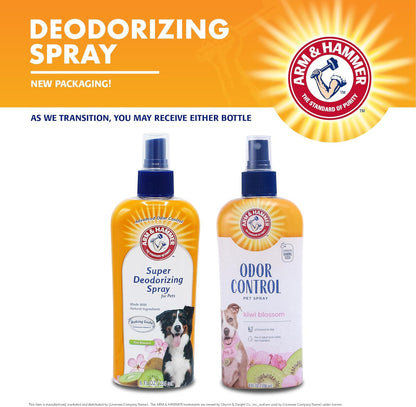 Arm & Hammer for Pets Super Deodorizing Dog Spray with Baking Soda for Odor Control, Freshens Coat Between Baths, pH Balanced Formula for Dogs, 8 Fl Oz - 2 Pack