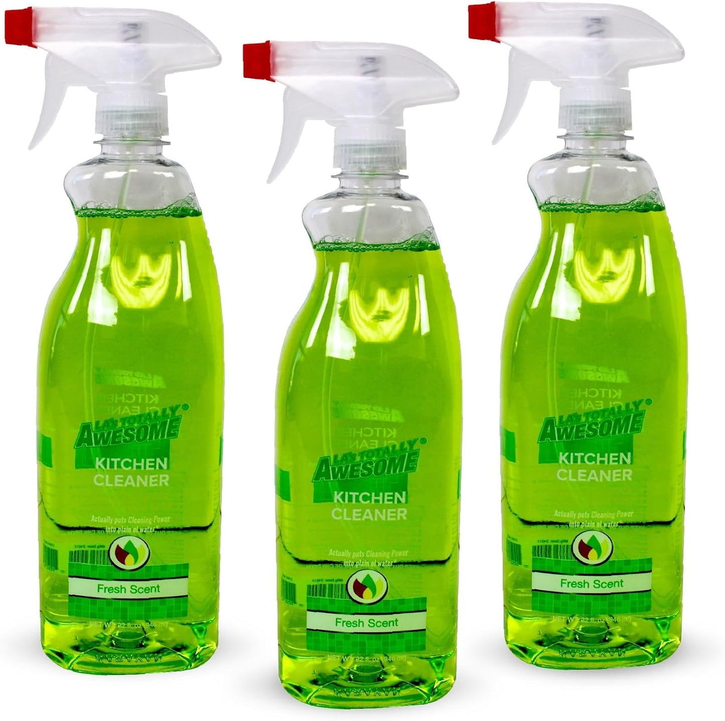 La's Totally Awesome Daily Kitchen Cleaner Spray, For Sink, Cooktop, Oven and more, Plant-Derived Formula, 32 Fl Oz (Pack of 4)