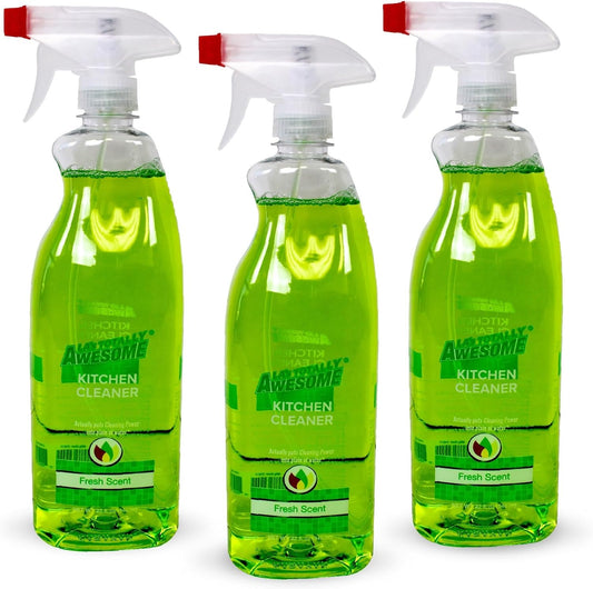 La's Totally Awesome Daily Kitchen Cleaner Spray, For Sink, Cooktop, Oven and more, Plant-Derived Formula, 32 Fl Oz (Pack of 4)