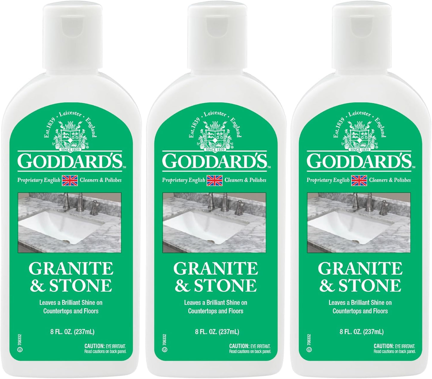 Goddard's Granite & Marble Polish - Clean and Shine Countertops, Tile, and Stone with Carnauba Wax - Water Stain Protection, 8oz