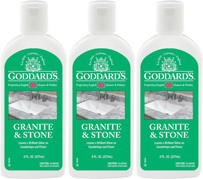 Goddard's Granite & Marble Polish - Clean and Shine Countertops, Tile, and Stone with Carnauba Wax - Water Stain Protection, 8oz