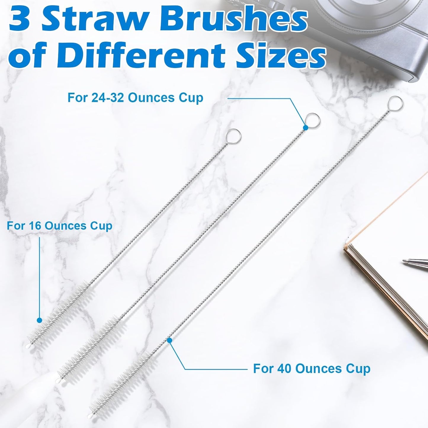 Palksky Water Bottle Cleaning Brush Kit, Brush and Straw Cleaner for Owala, 5 PCS