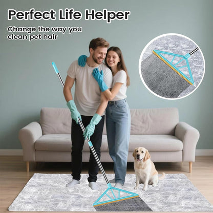 Carpet Rake for Pet Hair Removal,Reusable Pet Hair Remover, 55”Adjustable Long Handle Carpet Rake Pet Hair Remover,Dog Hair Rake,Cat Fur Brush,Lint Remover Scraper for Carpets,Rugs,Mats,Couch