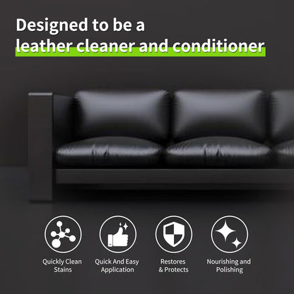 Leather Cleaner and Conditioner Cream Care Kit for Car Interiors Seats,Couches,Purses,Bags,Jackes,Boots