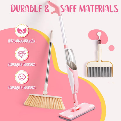 Toddler Spray Mop-Montessori Toys Mini Size Cleaning Mini Mop that Really Spray -Kid Pretend Play Toys Gift for Toddlers Girls Boys