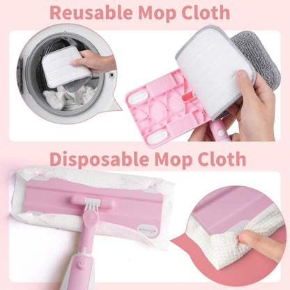 Kids Spray Mop, Fun & Functional Toddler Mop Cleaning Set,Real Working Mini Mop, Pretend Play Toy –Includes Spray Bottle,Washable Microfiber Pads, Montessori Kids Cleaning Toy Set -Green