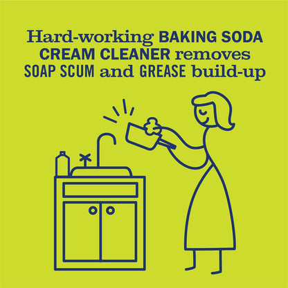 MRS. MEYER'S CLEAN DAY Baking Soda Cream Cleaner, Cuts Grease, Scratch-Free Polish, Lemon Verbena, 16 Fl Oz, Pack of 1