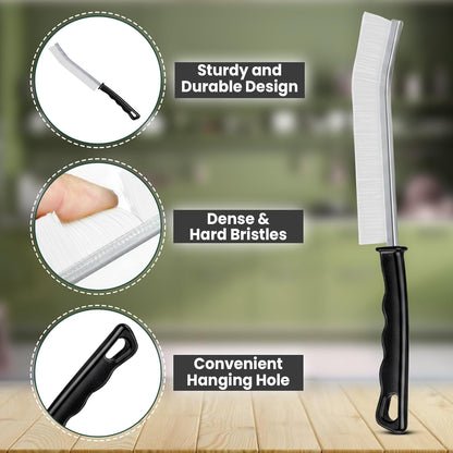 Crevice Cleaning Brush Set – 6Pcs Hard Bristle Cleaning Tools for Grout, Tile Floors, Gaps & Narrow Spaces – Small Grout Scrub Brush for Cleaning Bathroom, Shower, Window Tracks, Kitchen