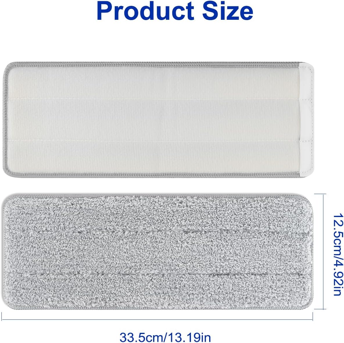 Microfiber Cleaning Pads: 10 Pack 13" X 4.9" Washable for Floor Cleaning Compatible with Tethys & Most 13 Inch Flat Mops - Replacement for Mop Bucket Set