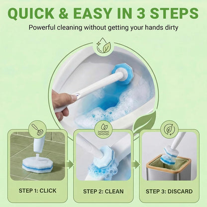 50PCS Toilet Bowl Cleaner Refills, Disposable Wand Refills Compatible with Most Systems, Scrubber Refill Heads for Bathroom Cleaning