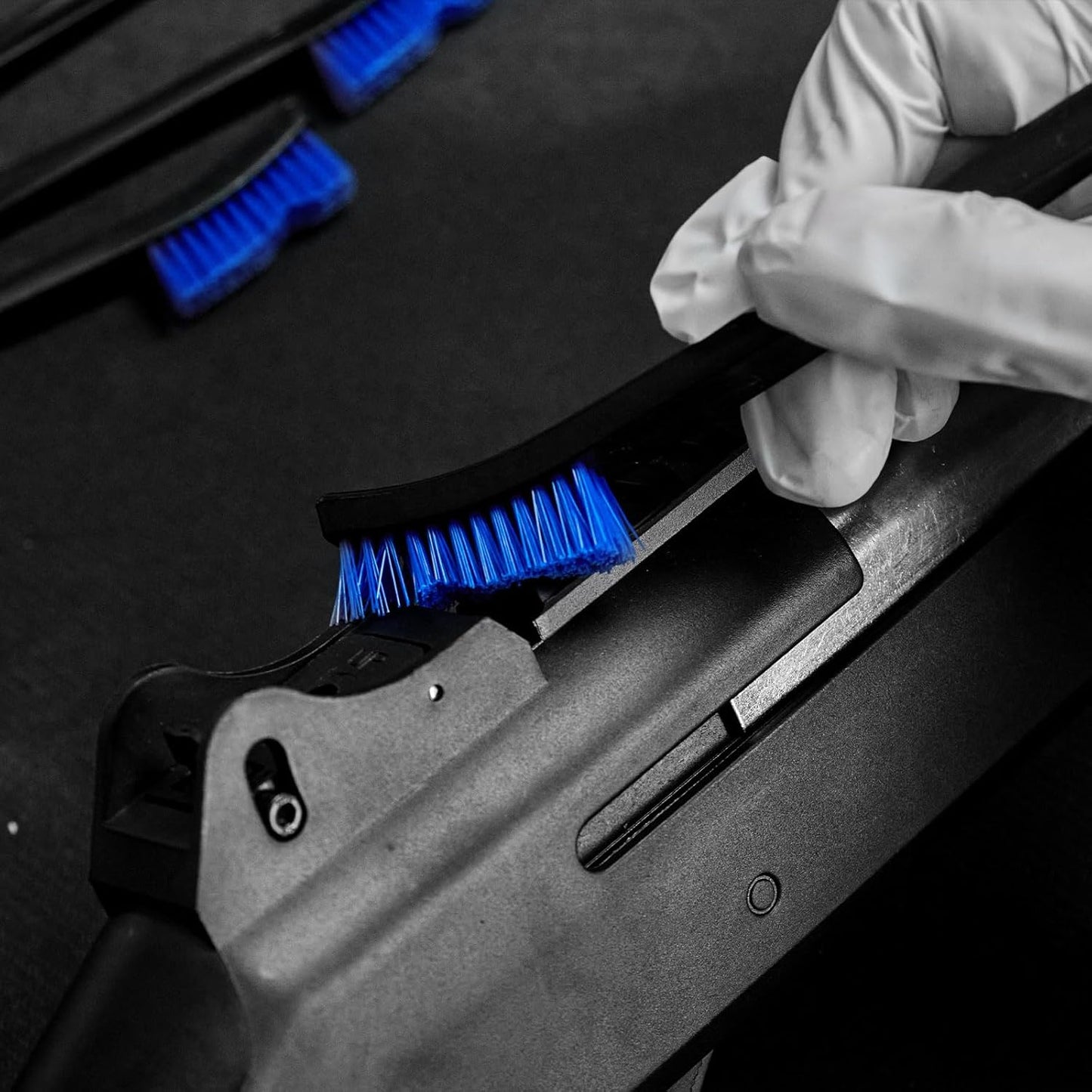 PINGMIC 12 Pack Double-Ended Gun Cleaning Brushes Set - Nylon Brushes with Plastic Handles, All-Purpose Gun Cleaning Supplies Kit for Pistols, Rifles & Metal Parts