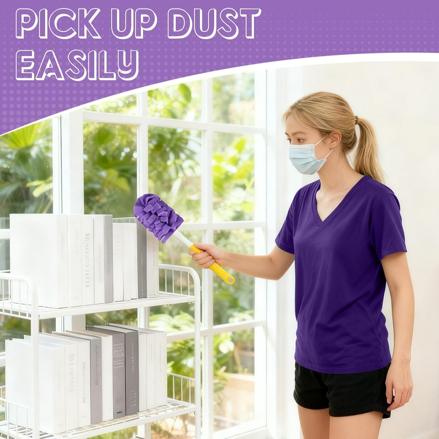 Reusable Duster Refill Compatible with Swiffer, 360 Heavy Duty Duster Refills Only, Washable Duster Pads for Swiffer Duster 3ft 6ft Extended Handle for Cleaning, 12 Pack (Handle is Not Included)