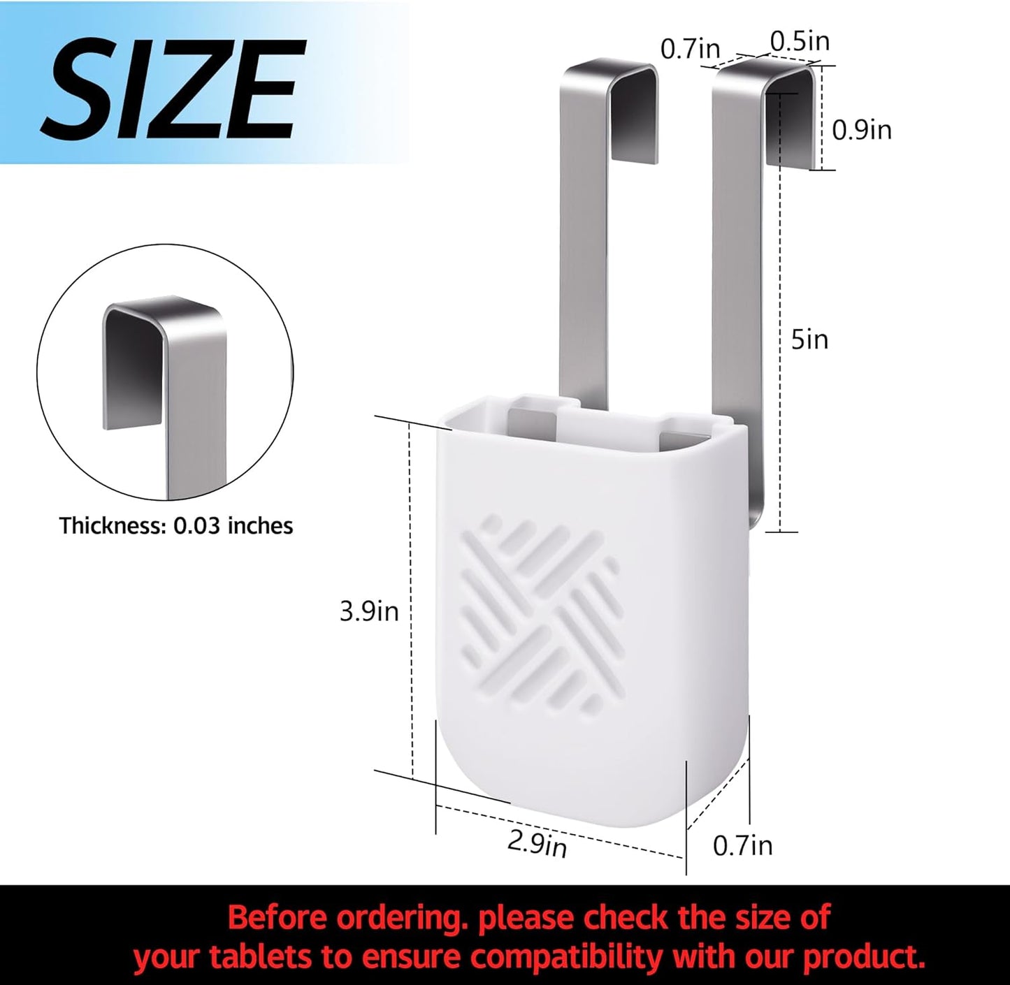 moonoom 2Pcs Toilet Tank Cleaning Tablet Holder,3.7'' x 2.9'' x 0.7'' Toilet Tank Bleach Tablet Bracket, Hanging Toilets Bowl Cleaner Carrier for Preventing Dissolved Residue From Polluting Water Tank