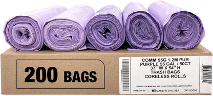 Ultrasac Heavy Duty 55 Gallon Clear Trash Bags - (Value 50 Pack) - 1.2 MIL equivalent Industrial Strength Plastic 37" x 54" for 50-55 Gal Cans -Fits Toter, Rubbermaid Brute, Carlislie Bronco etc.