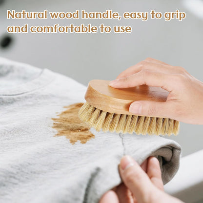 3 Pcs Wood Laundry Stain Brush Stain Remover Brushes with Boar Bristle Small Stain Brush for Clothes for Scrubbing Stains from Furniture Fabric Leather(3 Pcs C)