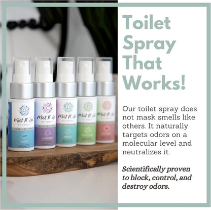 Mist N’ Go by Omaze Travel Bathroom Spray for Toilet Spray Odor Eliminator - Travel Toilet Spray for Bathroom Air Freshener Spray for Bathroom Deodorizer - Clean Mix, Travel Size (1oz x2)