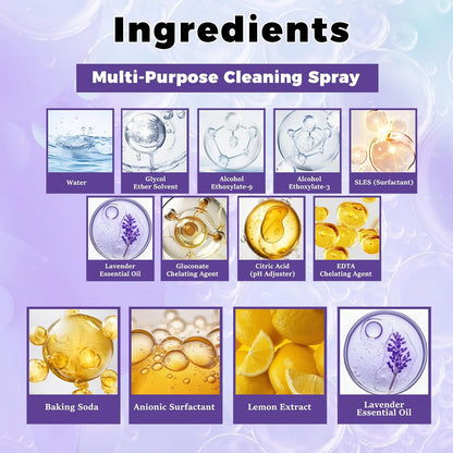 KUNAL All-In-One Multi Purpose Cleaning System with Cleaning Tablets,Spray Oven Cleaner, Multi-Surface Cleaners Spray for Every Stain-Cleaner(1 Bottle+12Tablet)