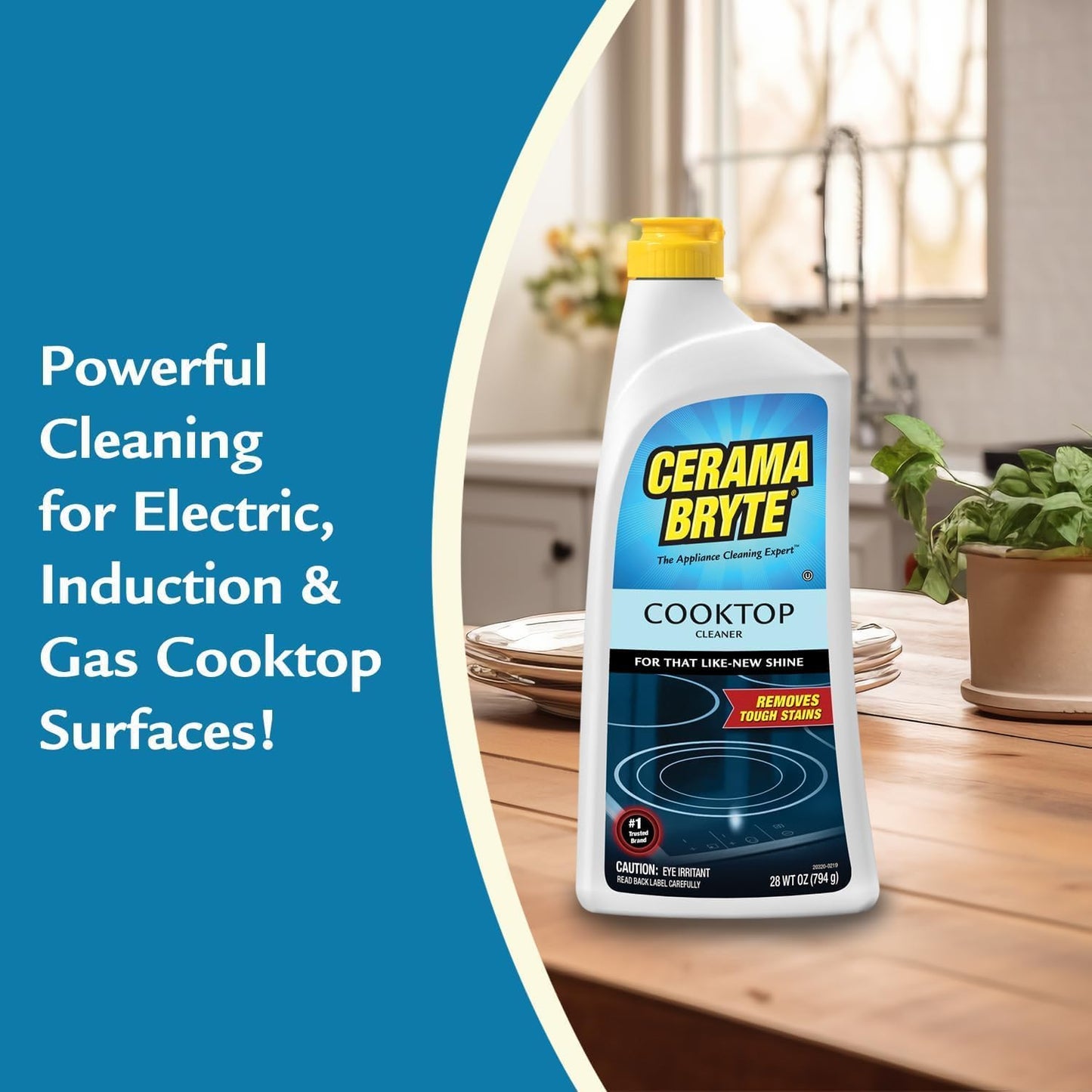 Cerama Bryte Cooktop and Stove Top Cleaner for Glass-Ceramic Surfaces, 2-28 oz