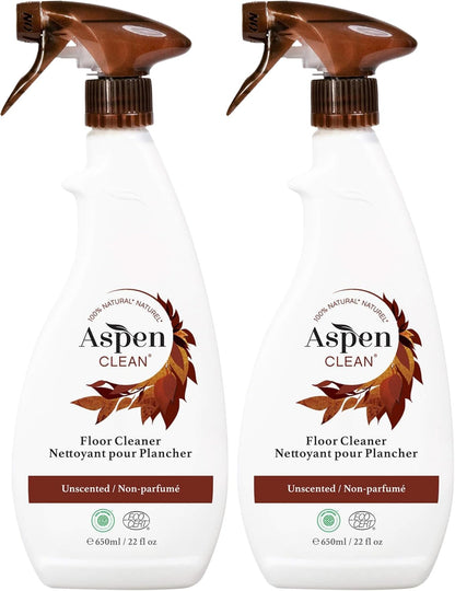 AspenClean Floor Cleaner | Eco-Friendly Spray Cleaner for Hardwood, Laminate, Stone & Ceramic | Non-Toxic | Made with Natural Ingredients | EWG Verified | Pack of 2 | 22 oz