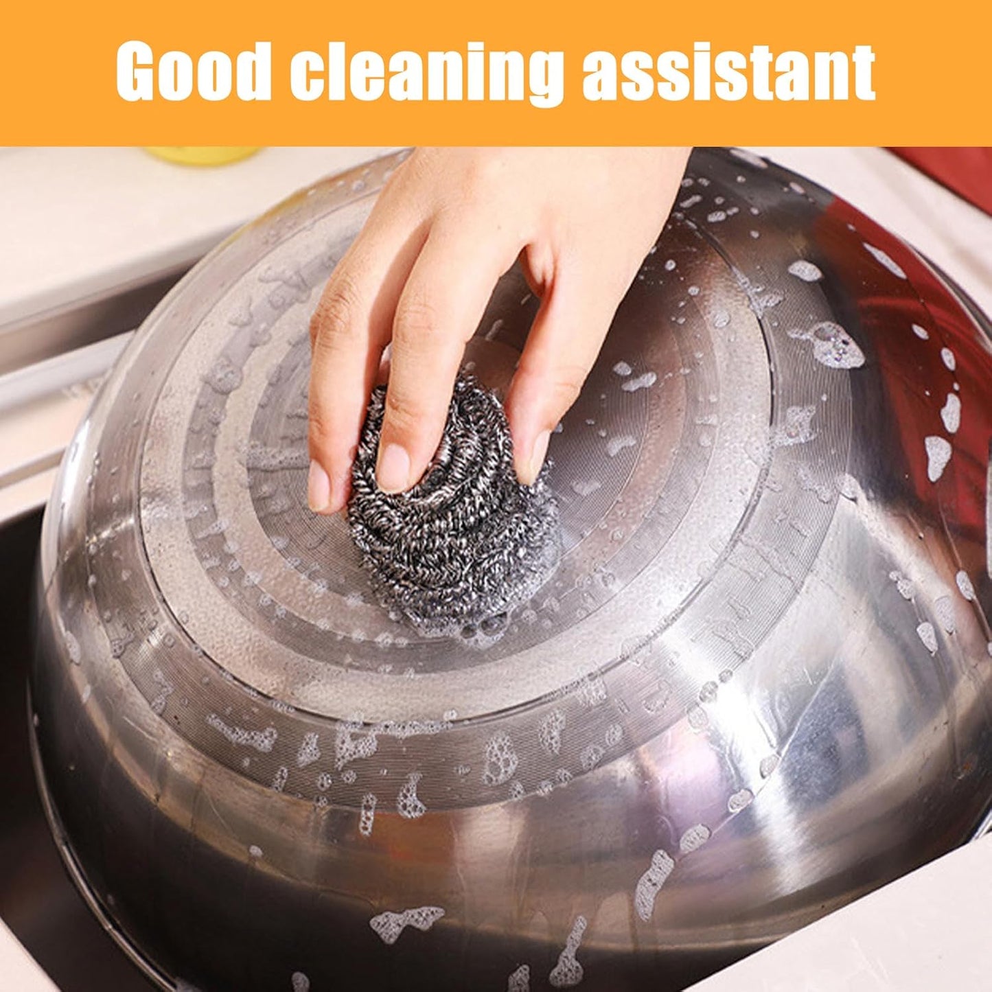 20 Pack Steel Wool Scrubbers, 2.36 Inch Stainless Steel Cleaning Pads, Heavy Duty Scouring Pads for Pots and Pans, Non-Scratch Kitchen Scrubber for Dishes, Grills, and Cookware