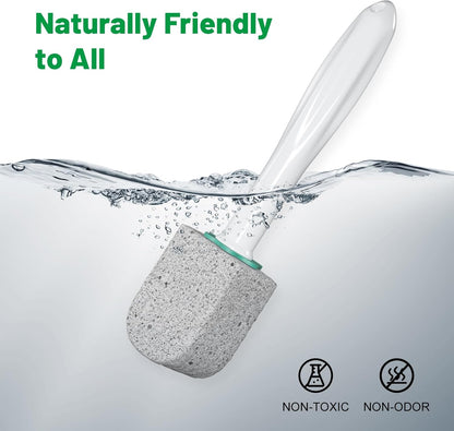 Pumice Stone Toilet Bowl Cleaner,Bathroom Cleaner Brush Toilet Wand Refills with 30CM Long Handle for Remove Hard Water Stains with 1 Wand+ Pumice Stones (5 Pack)