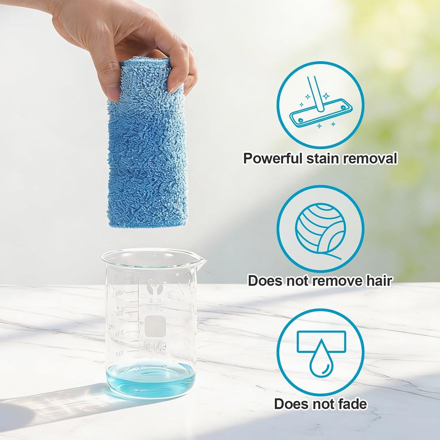 HOMEE Reusable Microfiber Mop Pads, 6 Pack 18"x 6" Mop Head Replacement, Wet/Dry Home & Commercial Cleaning Scrubbing Floor Pad - Blue,Grey,Purple
