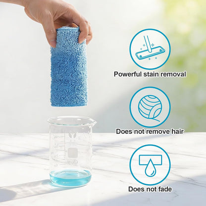 HOMEE Reusable Microfiber Mop Pads, 6 Pack 18"x 6" Mop Head Replacement, Wet/Dry Home & Commercial Cleaning Scrubbing Floor Pad - Blue,Grey,Purple