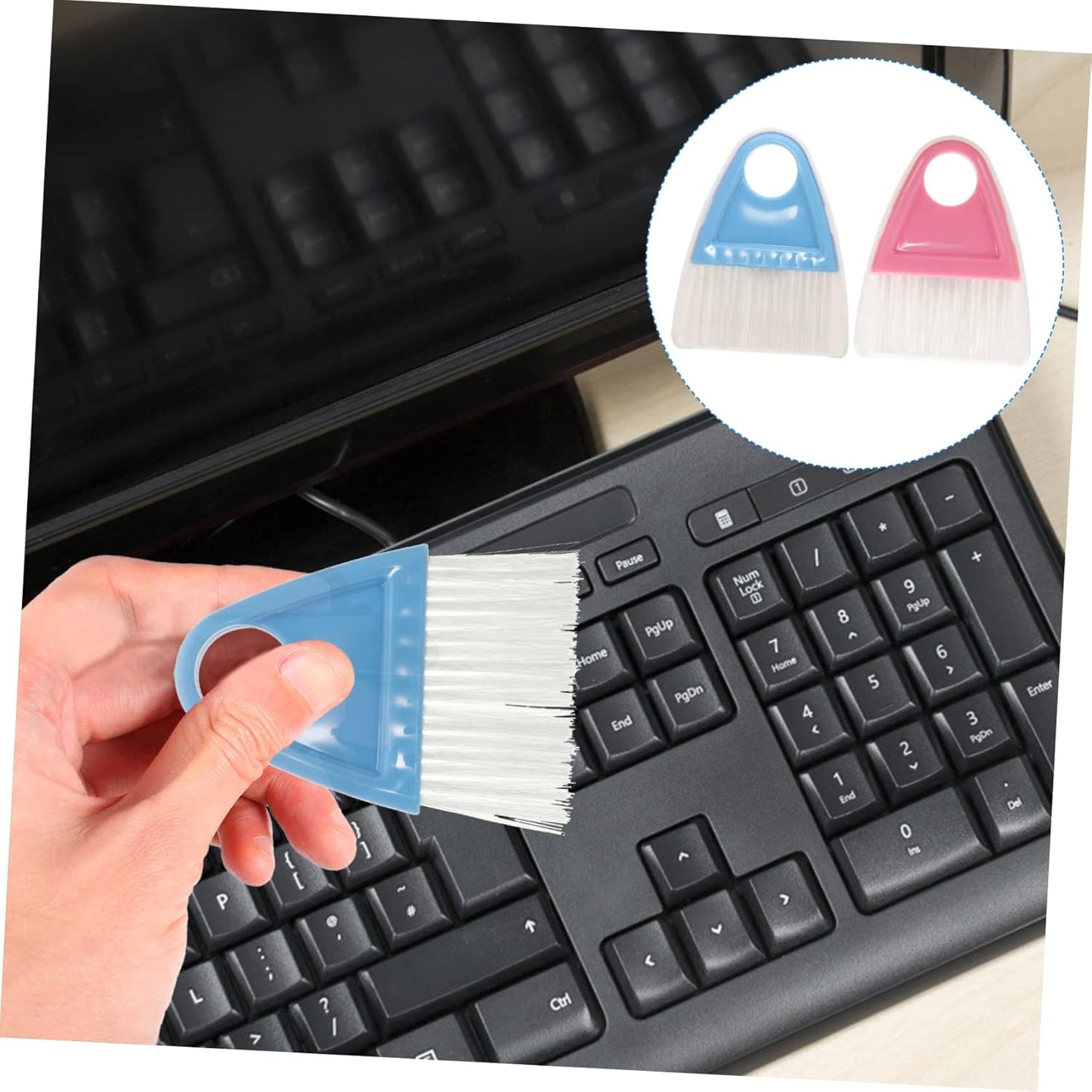 Mini Broom and Dustpan Set 2 Pieces Compact Desktop Cleaning Tools with Flexible Bristles for Pet Hair Household Debris and Car Interior Cleaning