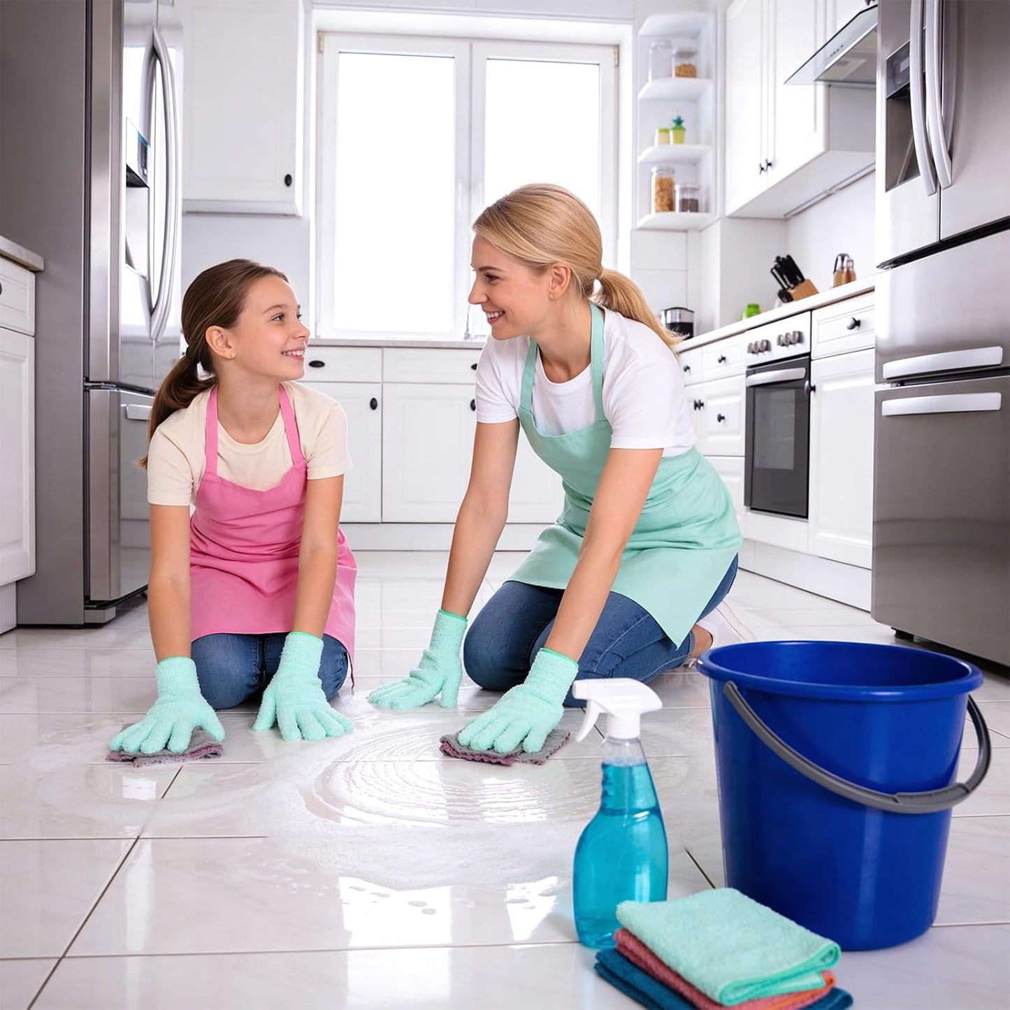 Abeillo Microfiber Gloves for Plants Dusting Cleaning, Reusable Washable Cleaning Gloves Mittens House Cars Blinds Dusting