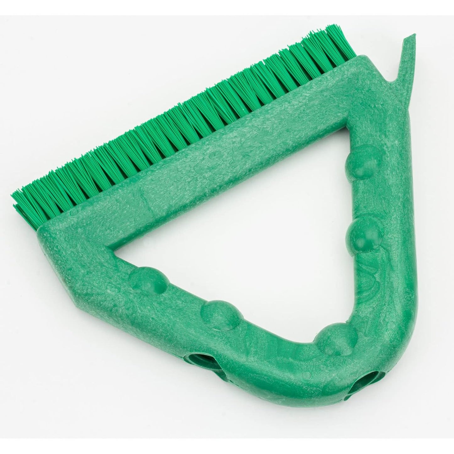 SPARTA Plastic Commercial Grout Brush, Triangle-Shaped Scrub Brush with Scraper and Two Threaded Holes for Attaching Handle (Sold Separately), 9 x 7 x 7 Inches, Gray