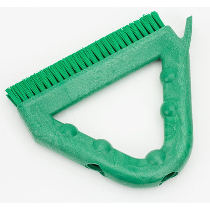 SPARTA Plastic Commercial Grout Brush, Triangle-Shaped Scrub Brush with Scraper and Two Threaded Holes for Attaching Handle (Sold Separately), 9 x 7 x 7 Inches, Gray