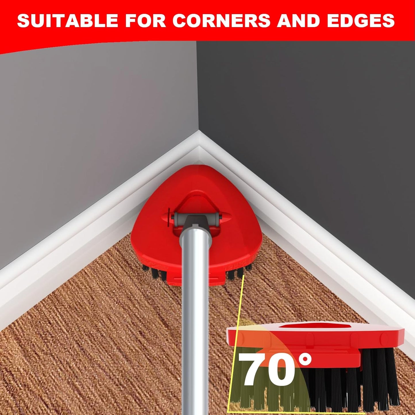 2 Pack Upgrade Scrub Brush Replace Heads Compatible with O Cedar EasyWring 1 Tank Spin Mop,Mop Replacement Scrubber Head Brush,Floor Cleaning Brush,More Layers of Bristles for Bathroom, Deck, Kitchen