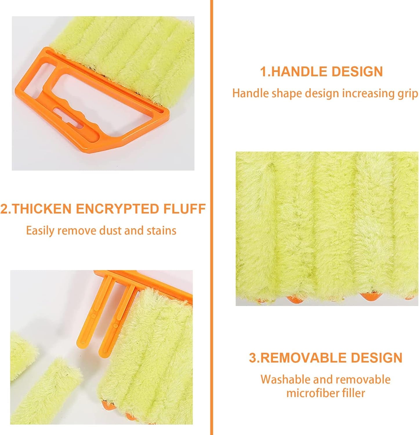 2 Pcs Blind Cleaner - Washable Window Blind Cleaner Duster Tool, Hand-Held Blind Duster for Wood Dlinds Mini Duster Brush Blind Dust Cleaner Venetian Shades Brush Window