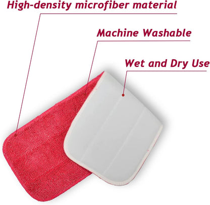 Microfiber Mop Pads, 18.5 x 6.3 Inch Reusable and Washable Spray Mop Pads, Wet and Dry Household Mop Pad Replacement, Set of 12(Blue)