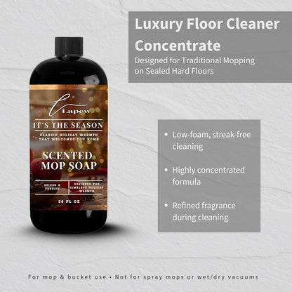 Lapew Santal Scented Mop Soap - Luxury Floor Cleaner Concentrate for Mopping Tile, Laminate, Vinyl & Hardwood | Streak-Free, Low-Foam | 36 oz - Colors A