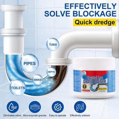 BELL BIRD Drain Opener,Powerful Unclogging,Crystal lye, Sodium hydroxide, Unclog drains, Bathroom sinks, Kitchen sinks, Shower pipes (1 PSC, Gram, 260)