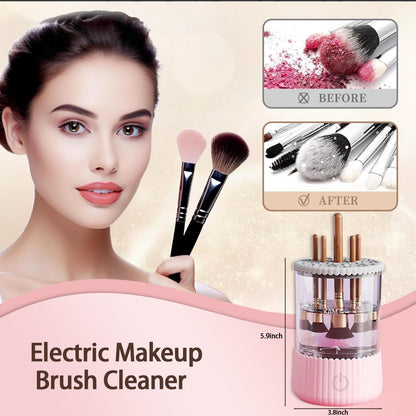 Automatic Makeup Brush Cleaner, Makeup Brush Cleaner Machine, Make Up Brush Cleaner Suitable for Various Sizes of Makeup Brushes,Cleaning and Drying 2 in1 Electric Makeup Brush Cleaners.