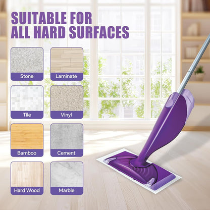 DOCXCDO 80 Pack Disposable Mop Pad Refills for Swiffer Wet Jet Spray Mop，Dry&Wet Mopping Pad Compatible with Swiffer Wet Jet and Any Model of Velcro Mop，Multi Surface WetJet Pad for Floor Cleaning