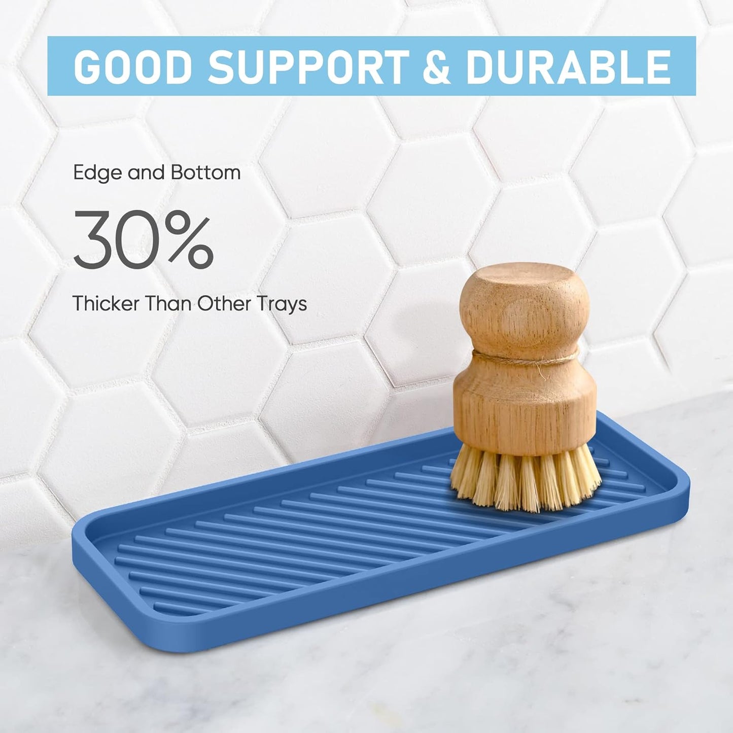 EG-SIPRO Silicone Sponge Holder, Kitchen Sink Organizer Tray, Sponge Caddy for Bathroom Counter, Dish Soap Holder, Scouring Pad
