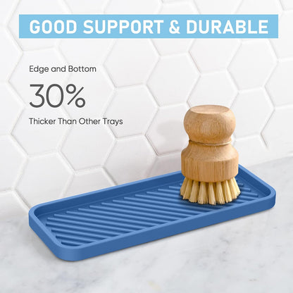 EG-SIPRO Silicone Sponge Holder, Kitchen Sink Organizer Tray, Sponge Caddy for Bathroom Counter, Dish Soap Holder, Scouring Pad