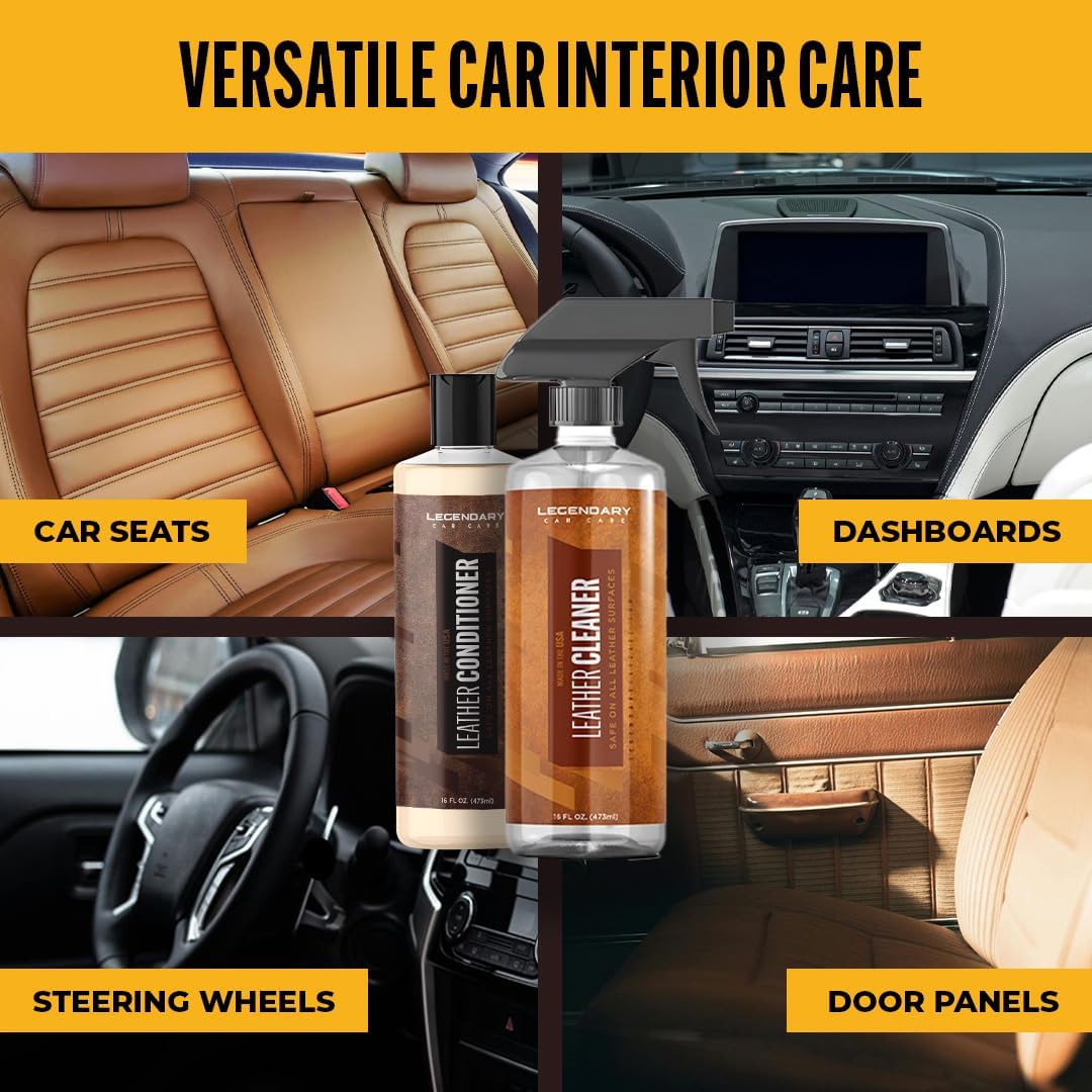 Legendary Leather Cleaner - Colorless Interior Car Cleaner & Interior Detailer - Lifts Dirt, Grime & Spots with a Natural Finish - Car Cleaning Supplies for Your Truck, SUV & Van