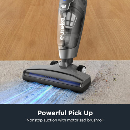 Eureka Blaze Stick Vacuum Cleaner, Powerful Suction 3-in-1 Small Handheld Vac with Filter for Hard Floor Lightweight Upright Home Pet Hair, Dark Black