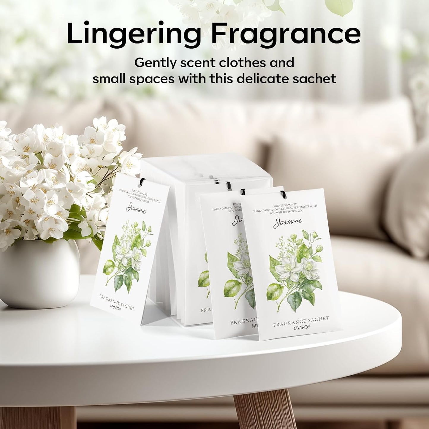 MYARO 12 Pack Fresh Linen Scented Sachets for Drawer, Closet & Car Air Freshener Bags | Odor Eliminator & Fabric Refresher | Crisp, Clean Home Fragrance Gift Set