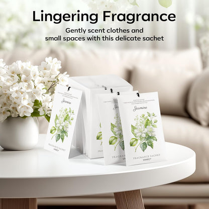 MYARO 12 Pack Fresh Linen Scented Sachets for Drawer, Closet & Car Air Freshener Bags | Odor Eliminator & Fabric Refresher | Crisp, Clean Home Fragrance Gift Set