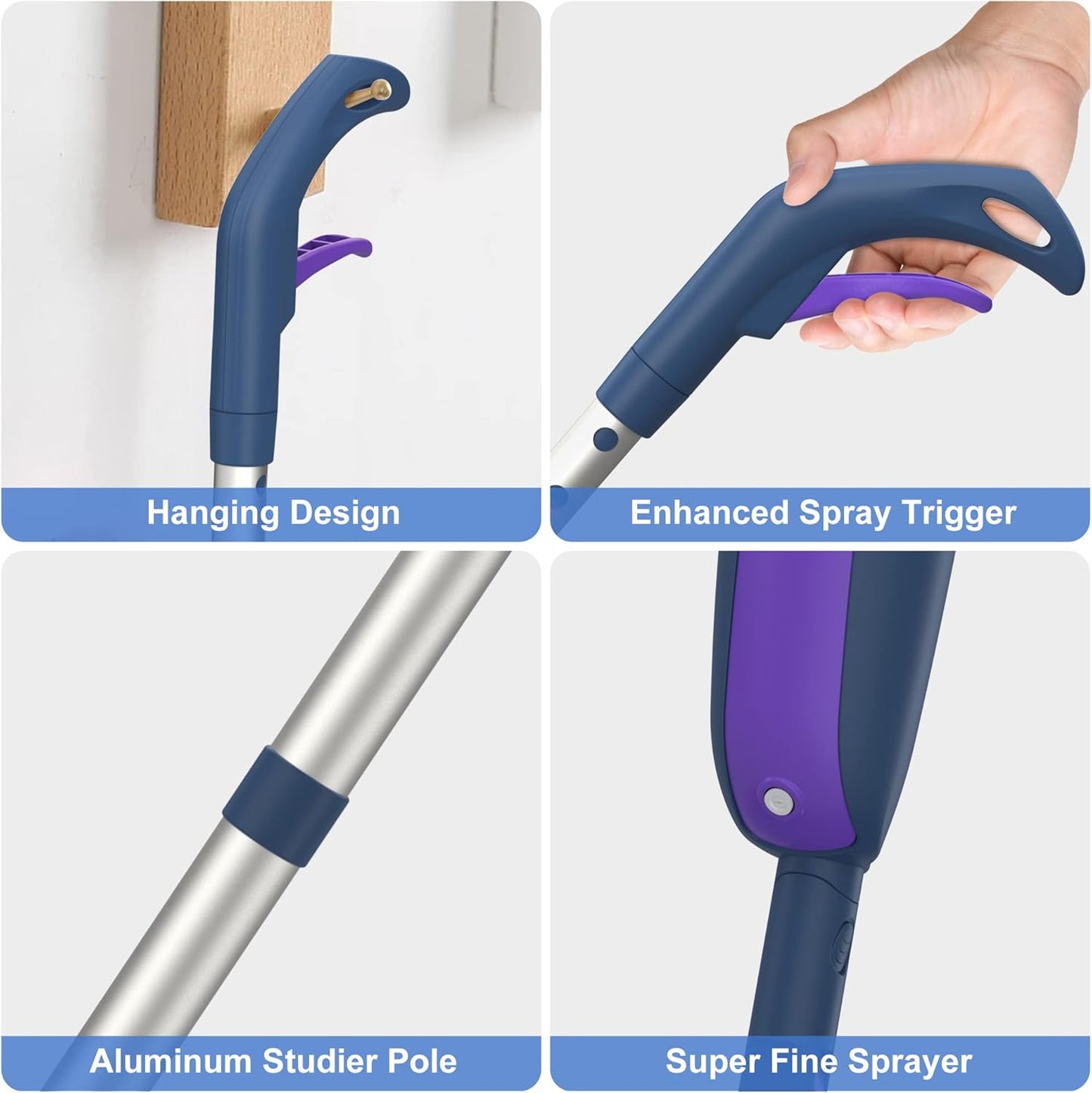 Spray Mops for Floor Cleaning: MEXERRIS Wet Mop with 3 Washable Pads for Swiffer Powermop - Floor Mop with Refillable Bottle - Home Commercial Dust Mops for Hardwood Laminate Ceramic Tiles