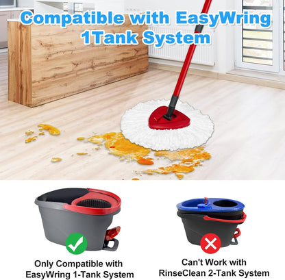 Mop Handle for Ocedar, Spin Mop Handle for O Cedar, 4-Section 30" to 58" Extendable Mop Handle Replacement for Ocedar, Mop Stick and Base for Ocedar Floor Cleaning, American Threaded Joint