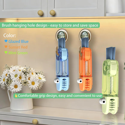 Cup Lid Gap Cleaning Brush, 3 in 1 Cup Lid Brush, Multifunctional Water Bottle Cleaning Brush, Home Kitchen Crevice Brush Tools for Tiny Cup Lid Detail, Bottle Tight Spaces Cup(3 PCS)